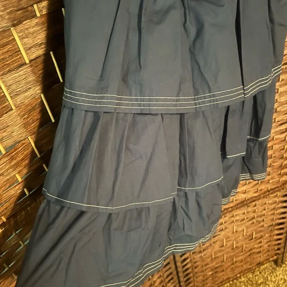 NWOT Elegant Navy Blue Sugar Lips Striped Dress - Picture 6 of 7